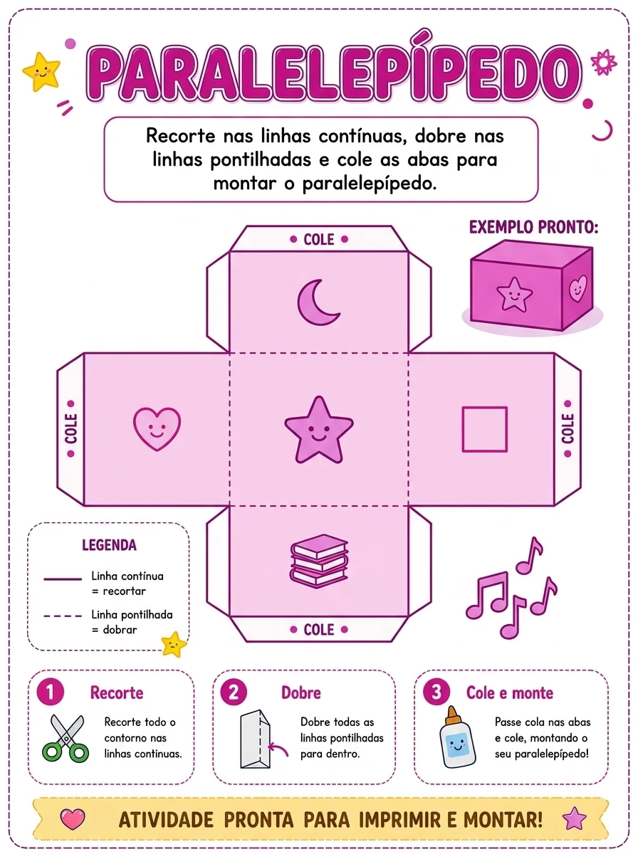 Cartaz e Molde do Paralelepípedo